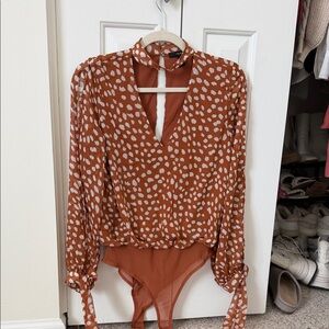 Forever 21 Rust Polka Dot Bodysuit